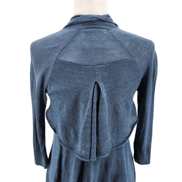 Anthropologie Angel of the North Womens Small Cardigan Linen Blue Lightweight - Picture 5 of 8